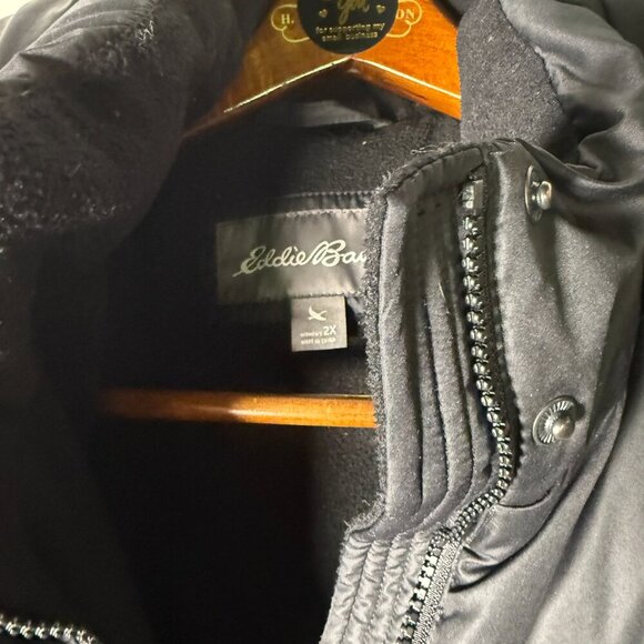 Eddie Bauer Women’s Lodge Down Duffle Coat 2X Black - Picture 4 of 14